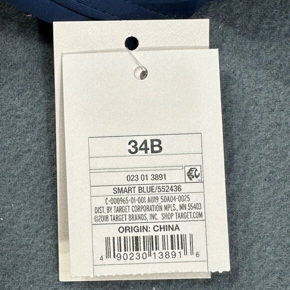 Auden Women's Sz 34B Nursing Bra Lightly Lined Wireless Two Way Straps Blue New - Picture 5 of 14